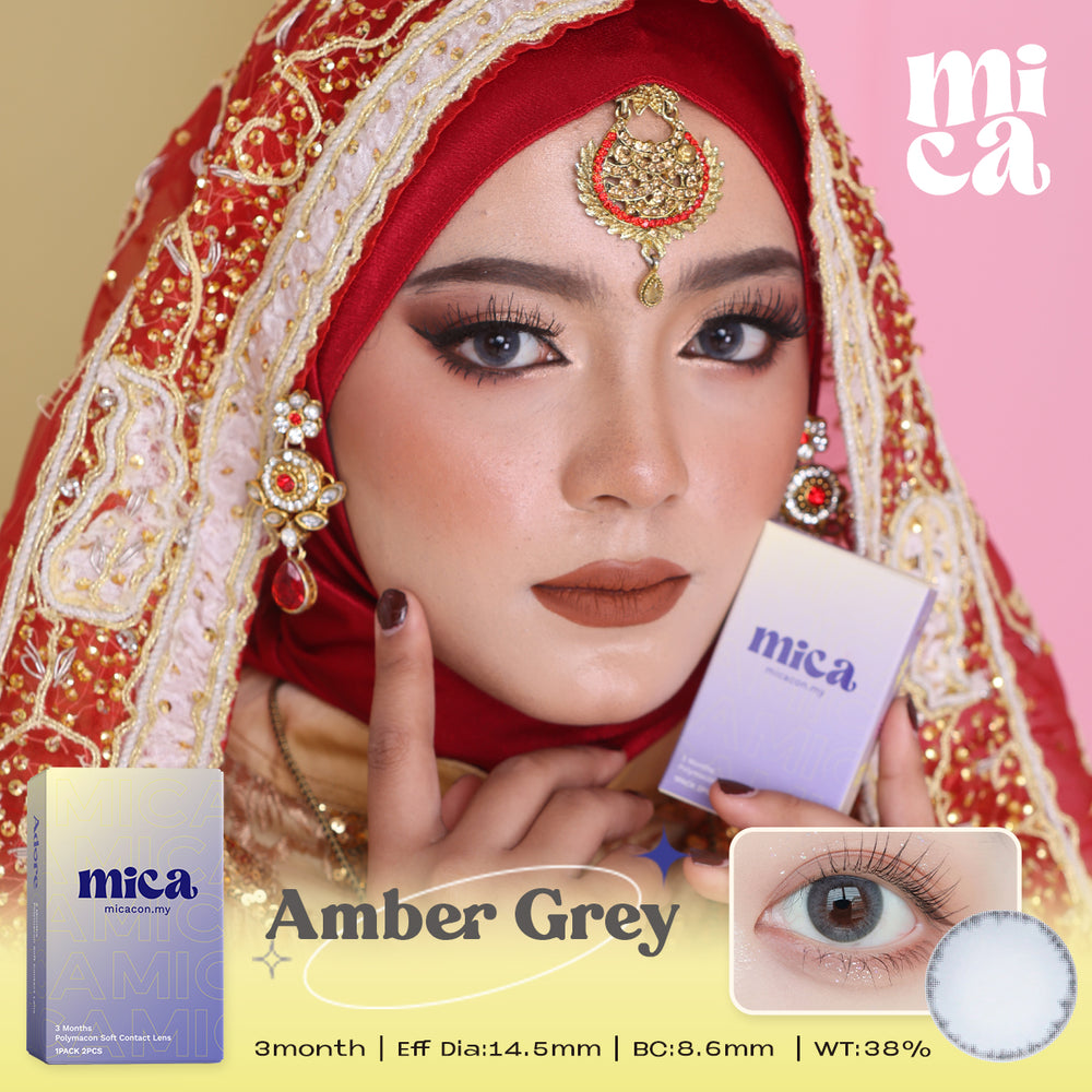 Amber Grey 0800 Micacon Contact lens Micacon contact lens 100 Safe