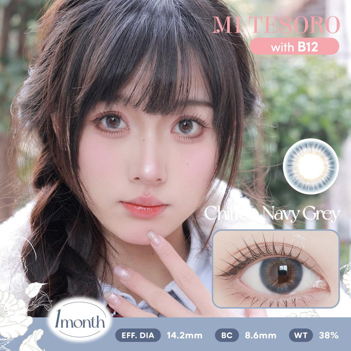 Chiffon Navy Grey-Mi Tesoro Monthly Color Con 2pcs