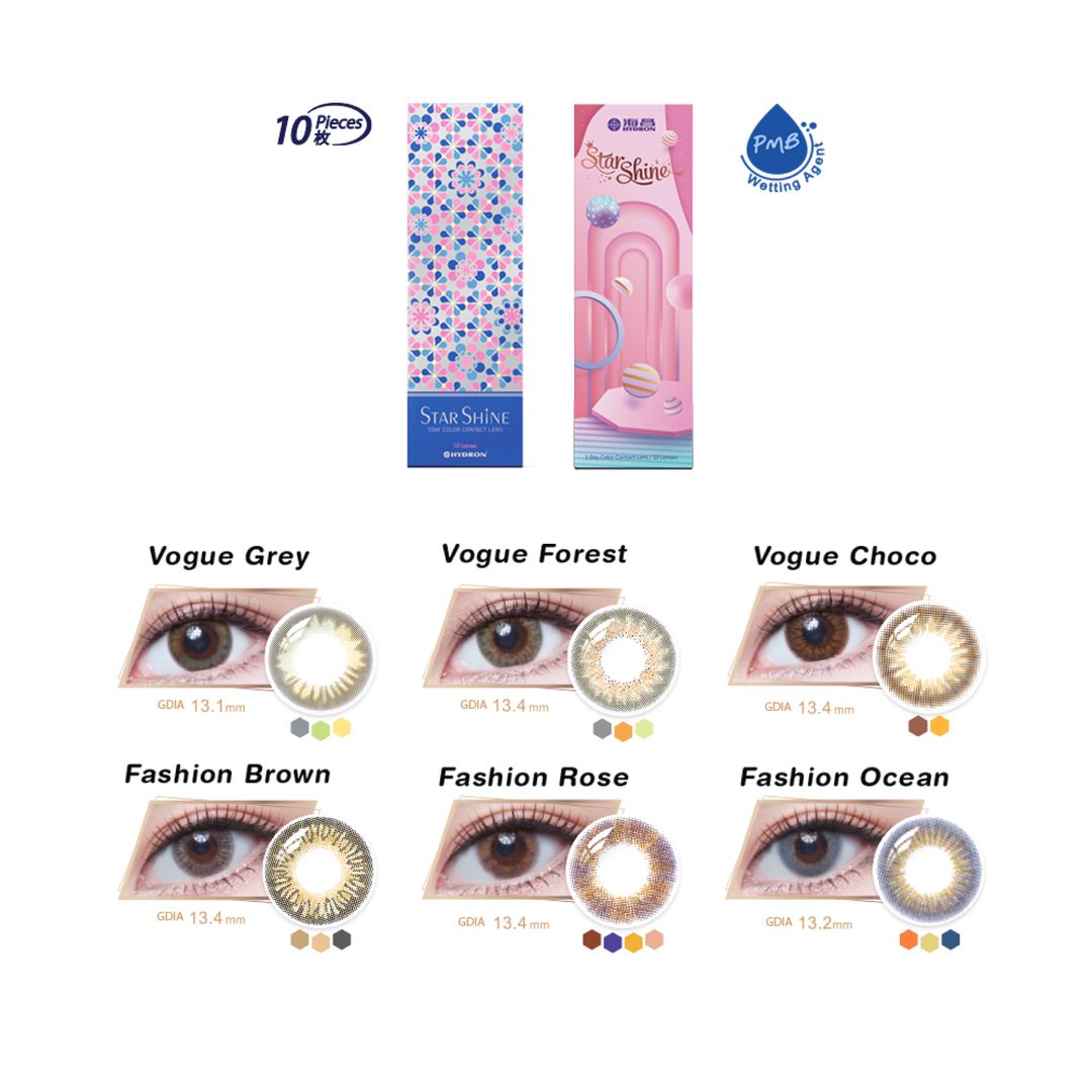 Vogue Grey-Star Shine 1 Day Color Contact Lenses 10pcs