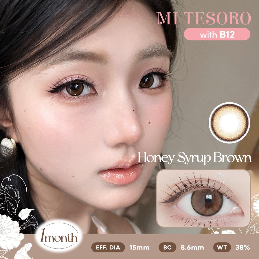 Honey Syrup Brown-Mi Tesoro Monthly Color Con 2pcs (Eff dia:15mm)