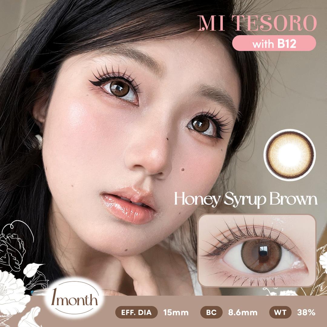 Honey Syrup Brown-Mi Tesoro Monthly Color Con 2pcs (Eff dia:15mm)