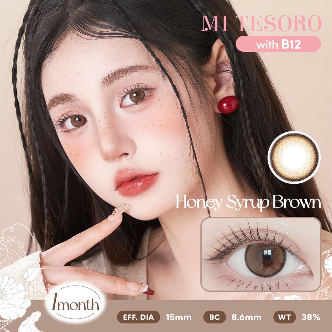 Honey Syrup Brown-Mi Tesoro Monthly Color Con 2pcs (Eff dia:15mm)