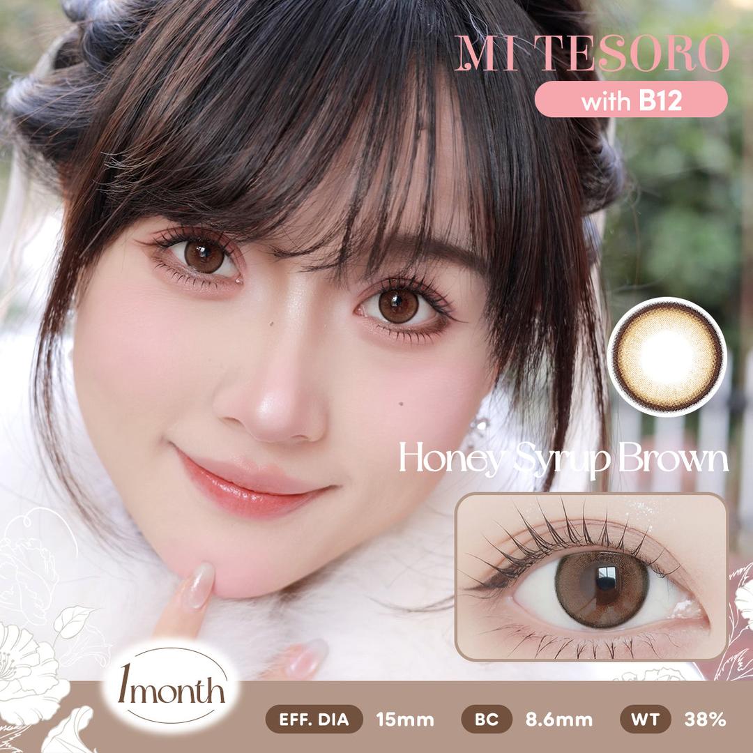 Honey Syrup Brown-Mi Tesoro Monthly Color Con 2pcs (Eff dia:15mm)
