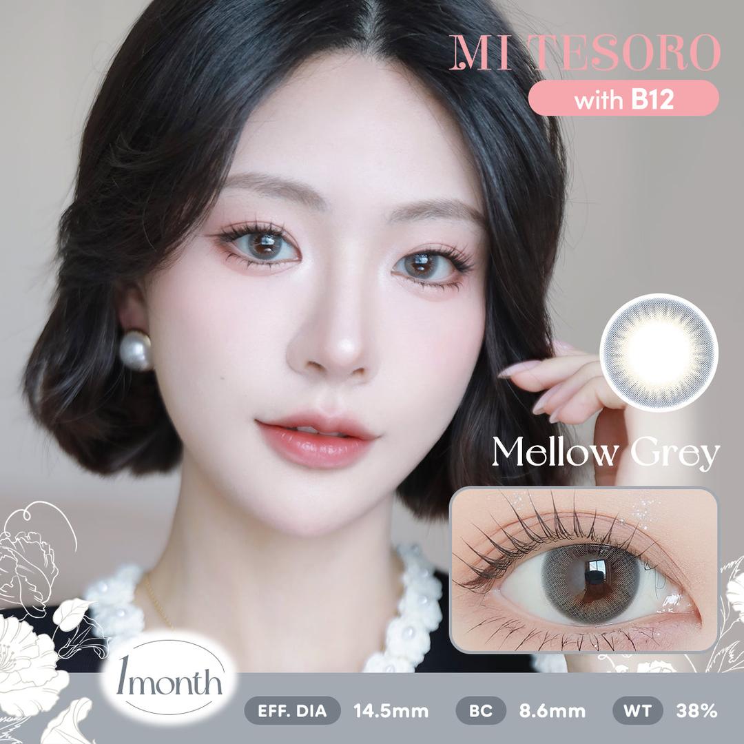 Mellow Grey-Mi Tesoro Monthly Color Con 2pcs (Eff dia:14.5mm)