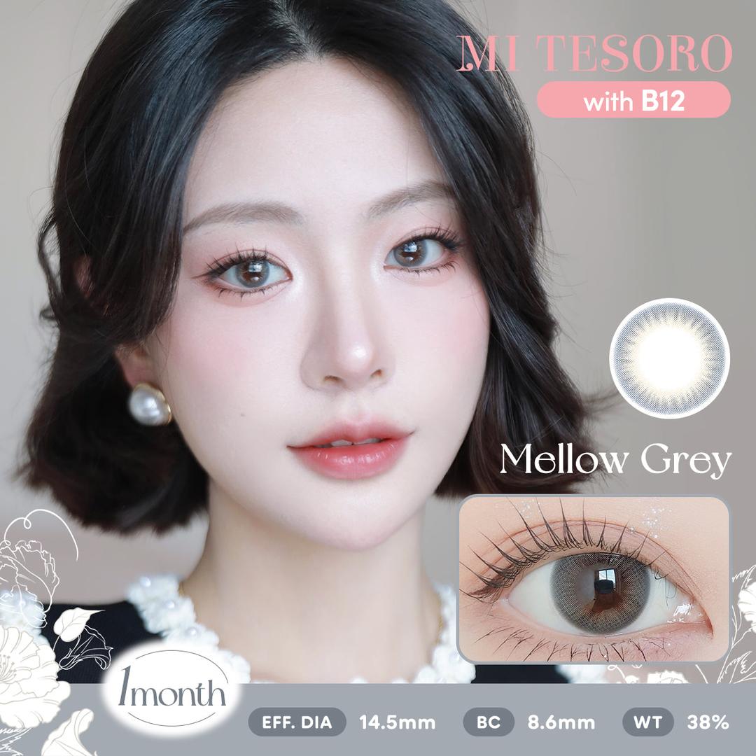 Mellow Grey-Mi Tesoro Monthly Color Con 2pcs (Eff dia:14.5mm)
