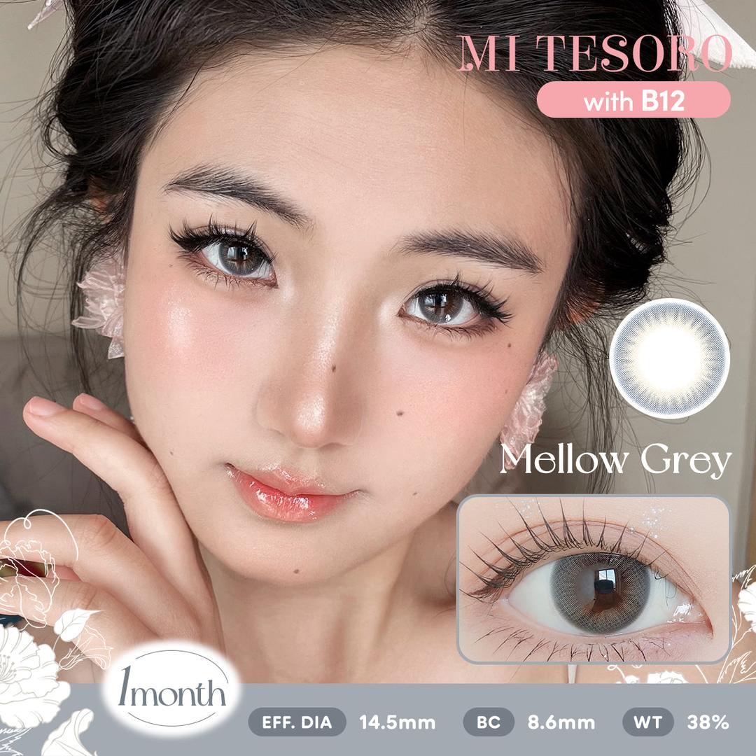 Mellow Grey-Mi Tesoro Monthly Color Con 2pcs (Eff dia:14.5mm)