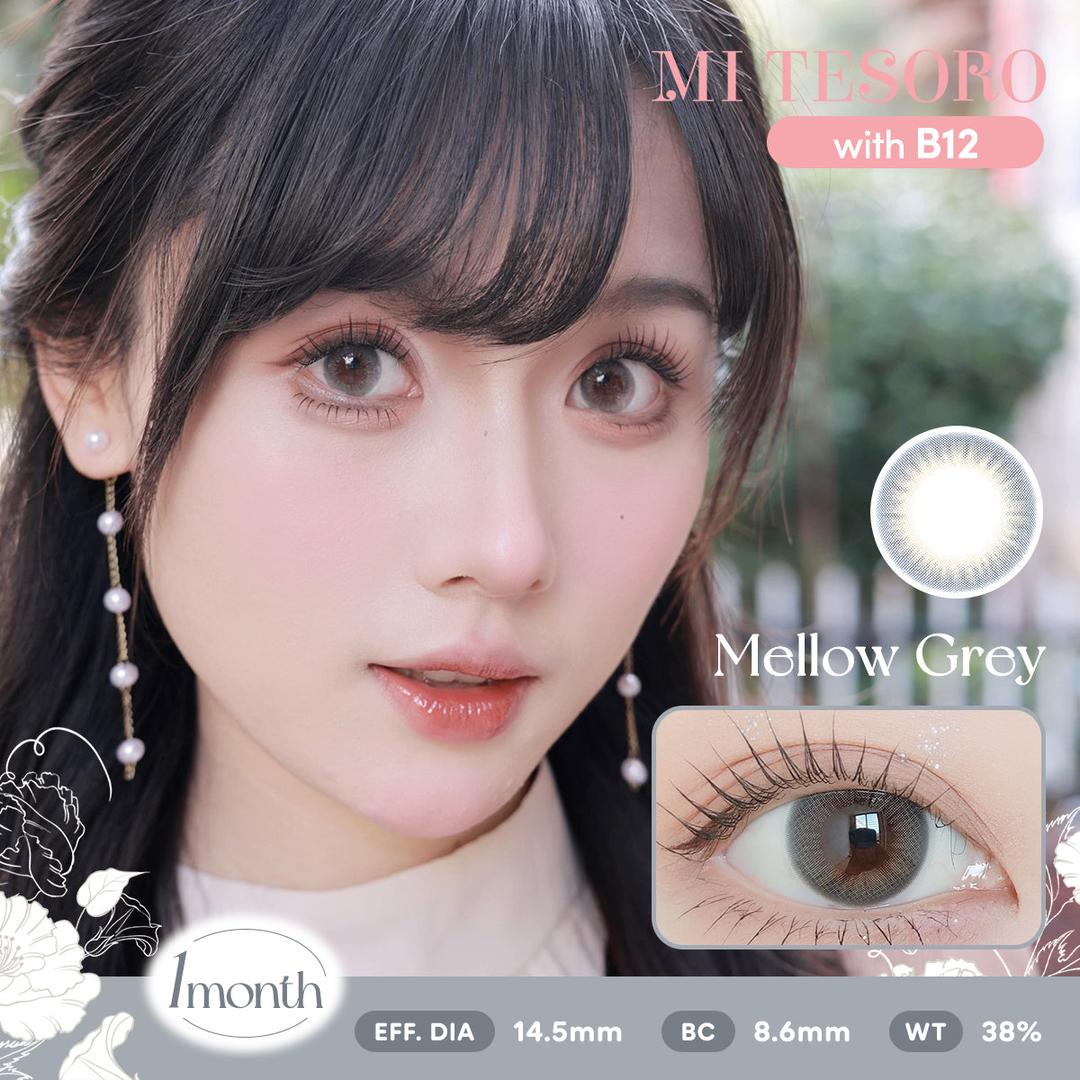 Mellow Grey-Mi Tesoro Monthly Color Con 2pcs (Eff dia:14.5mm)
