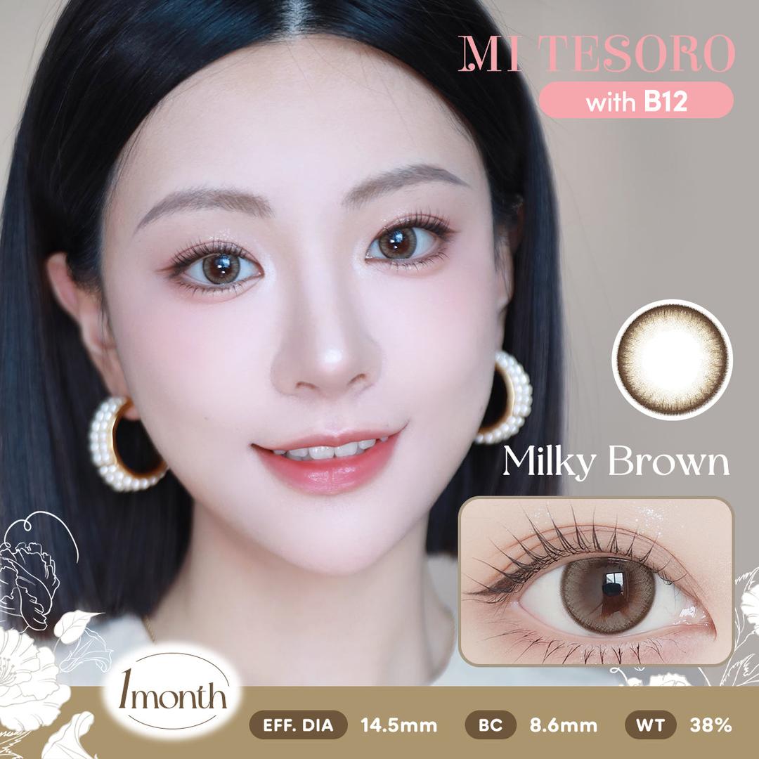 Milky Brown-Mi Tesoro Monthly Color Con 2pcs (Eff dia:14.5mm)