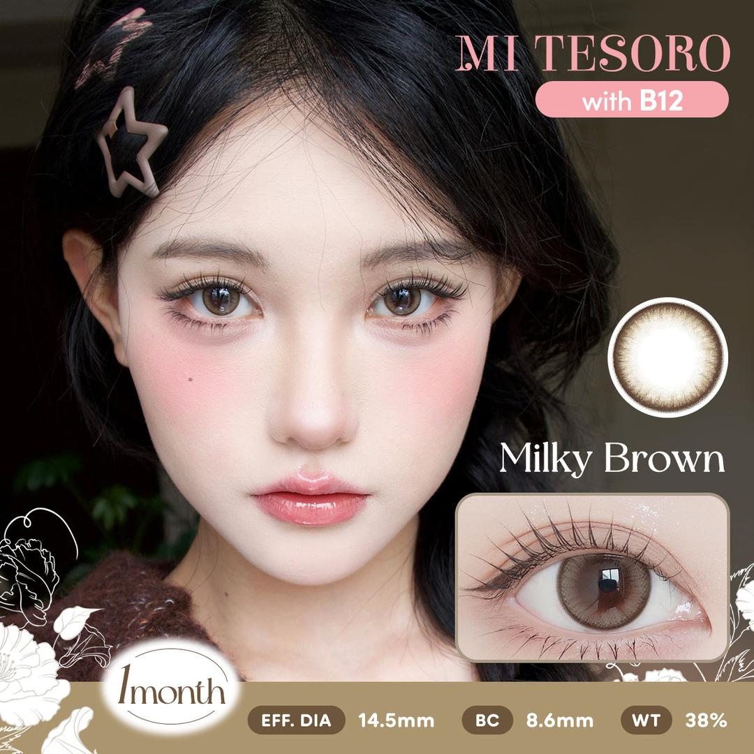 Milky Brown-Mi Tesoro Monthly Color Con 2pcs (Eff dia:14.5mm)