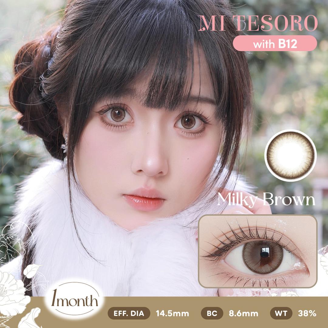 Milky Brown-Mi Tesoro Monthly Color Con 2pcs (Eff dia:14.5mm)