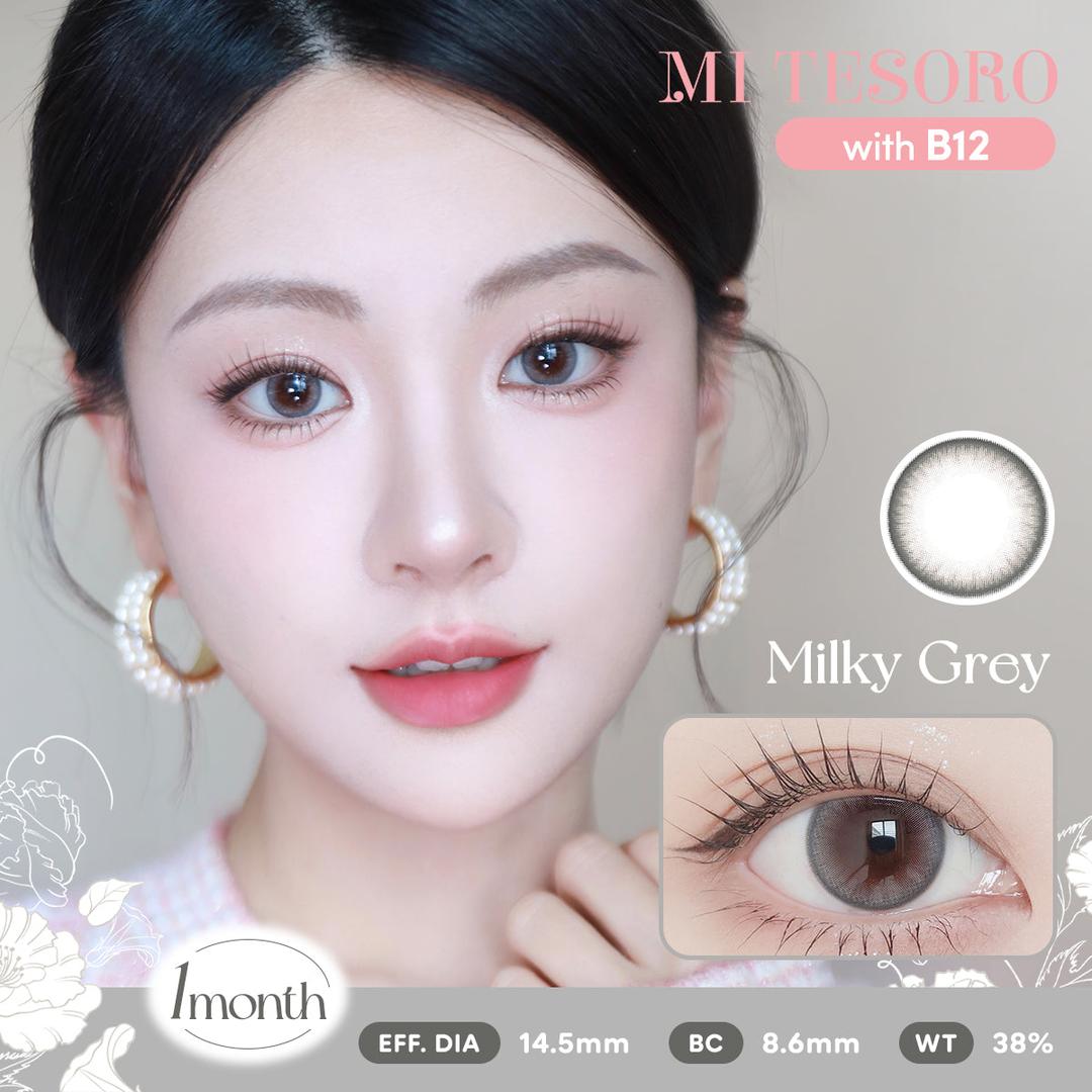 Milky Grey-Mi Tesoro Monthly Color Con 2pcs (Eff dia:14.5mm)