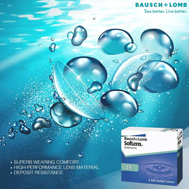 Bausch & Lomb Soflens 38 Monthly Clear Contact Lenses 6pcs