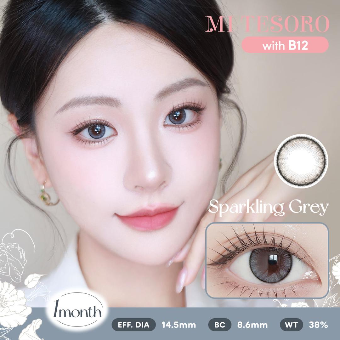 Sparkling Grey-Mi Tesoro Monthly Color Con 2pcs