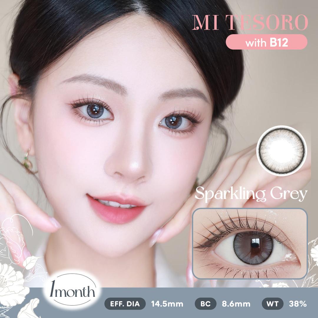Sparkling Grey-Mi Tesoro Monthly Color Con 2pcs