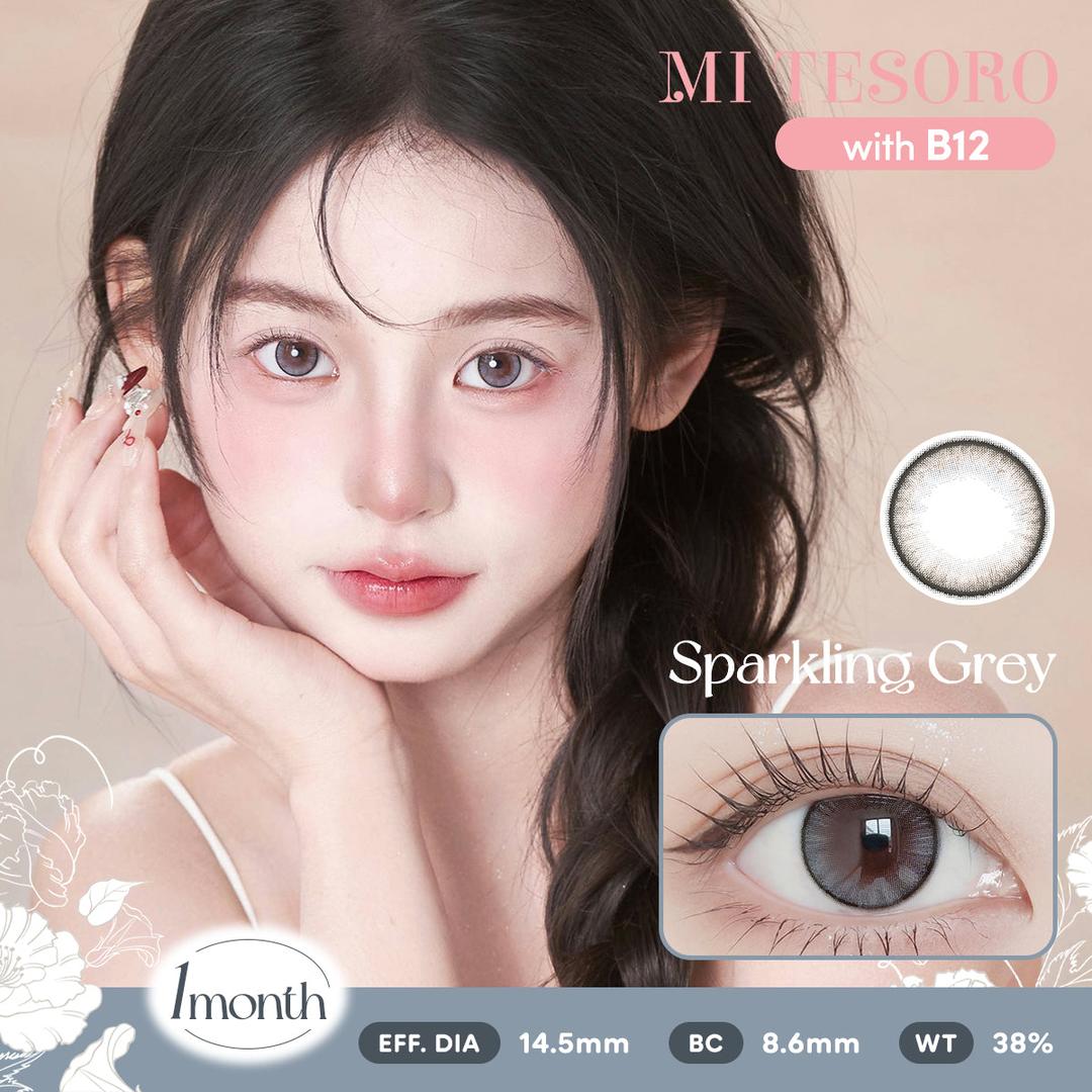 Sparkling Grey-Mi Tesoro Monthly Color Con 2pcs