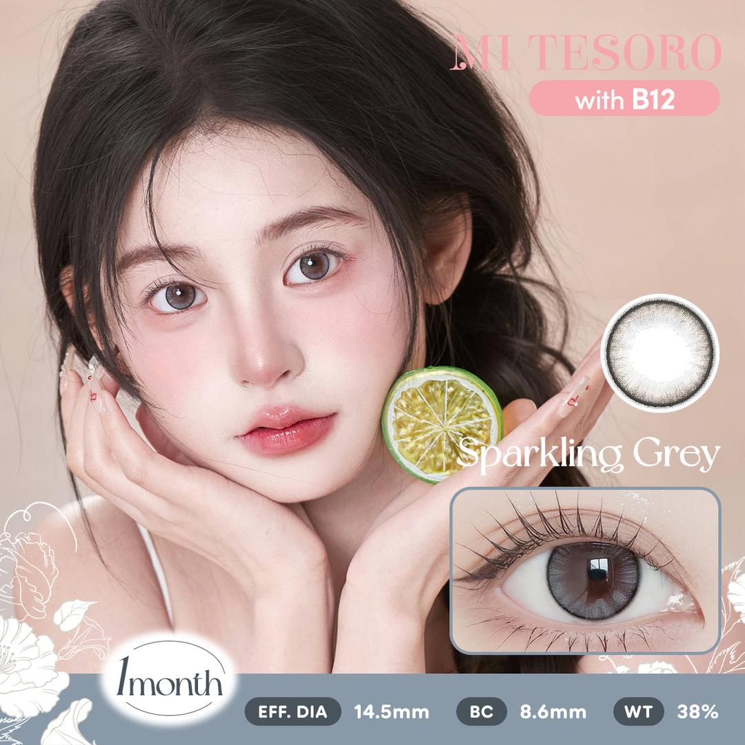 Sparkling Grey-Mi Tesoro Monthly Color Con 2pcs