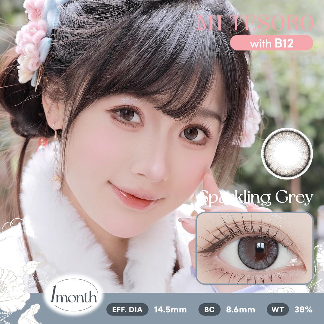Sparkling Grey-Mi Tesoro Monthly Color Con 2pcs