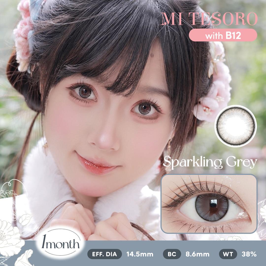 Sparkling Grey-Mi Tesoro Monthly Color Con 2pcs
