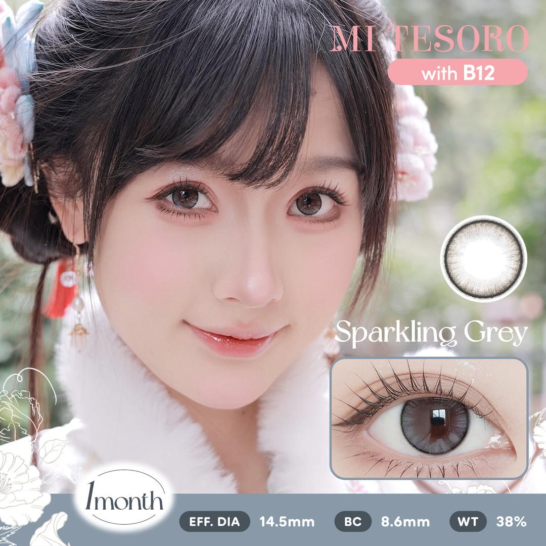 Sparkling Grey-Mi Tesoro Monthly Color Con 2pcs