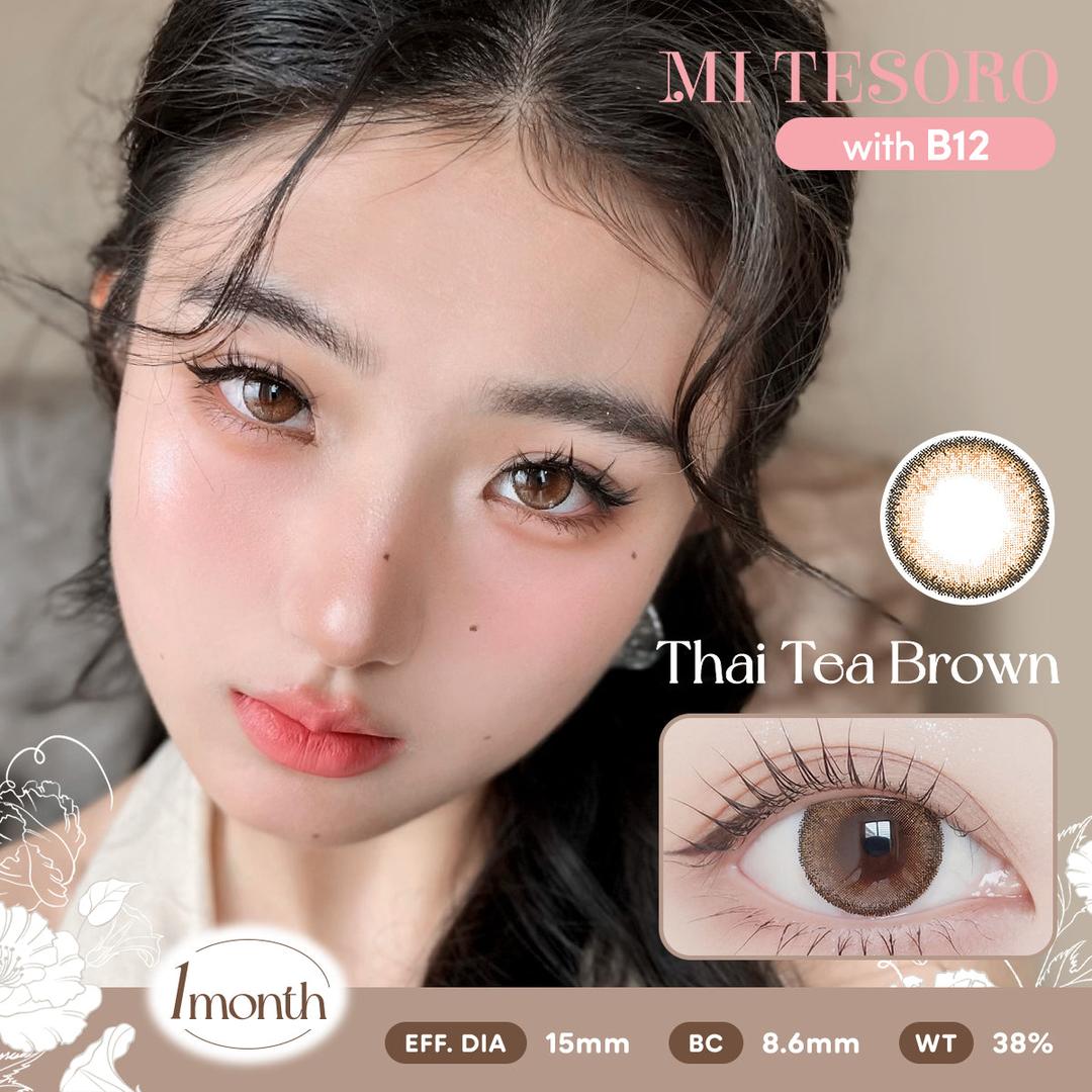 Thai Tea Brown-Mi Tesoro Monthly Color Con 2pcs (Eff dia:15mm)