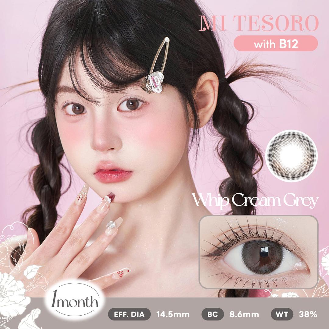 Whip Cream Grey-Mi Tesoro Monthly Color Con 2pcs